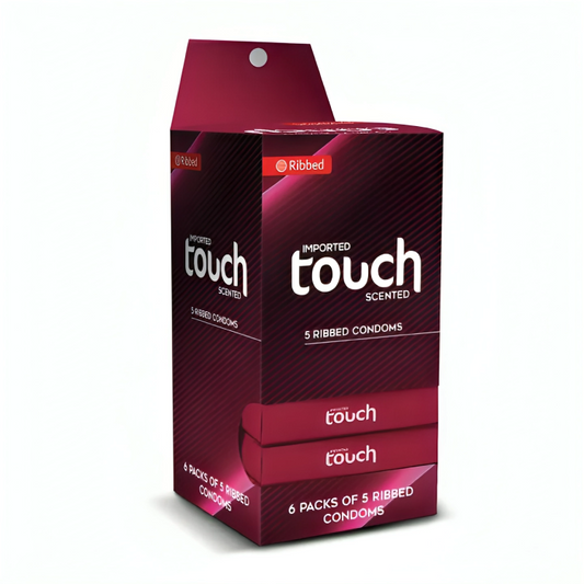 Pack of 5 – Touch Ribbed Condoms (Berry Flavour)