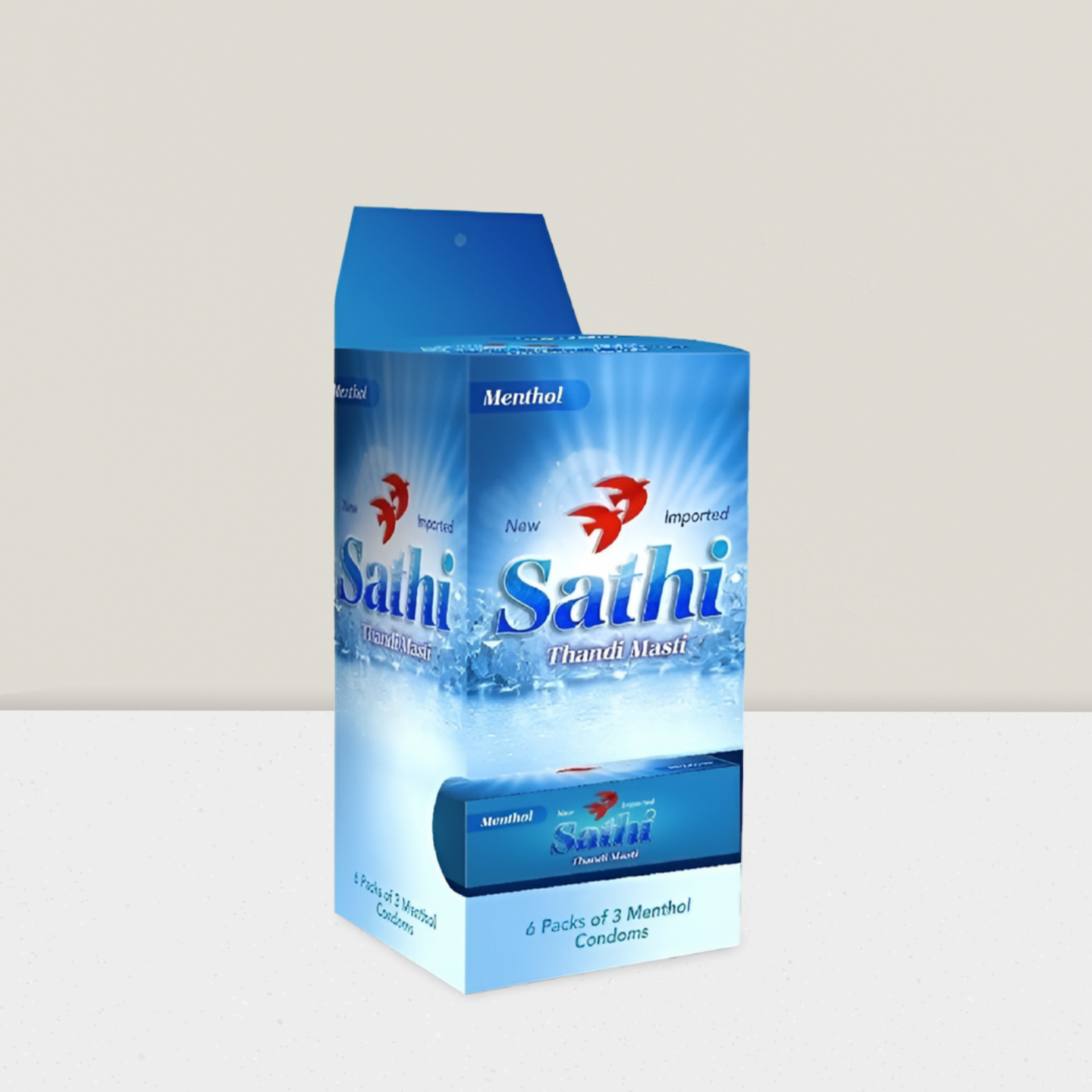 Sathi Condom Menthol Thandi Masti - 6 x 3 Pack of Condoms