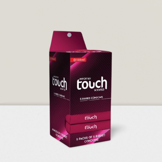 Pack of 5 – Touch Ribbed Condoms (Berry Flavour)